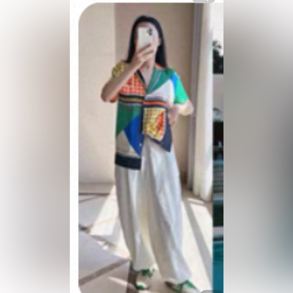 Colorful Geometric Patterned Blazer - Picture 5 of 6